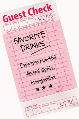 Favorite Drinks - Guest Check