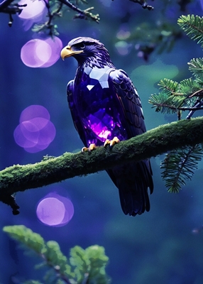 Aigle de verre violet 