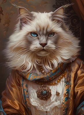 Birman Cat oil painting