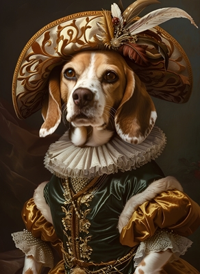 beagle dog Renaissance style