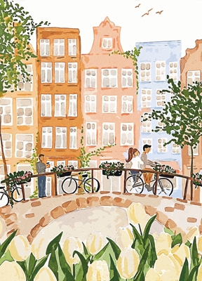 Amsterdam akvarell