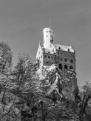 Lichtenstein slott om vinteren