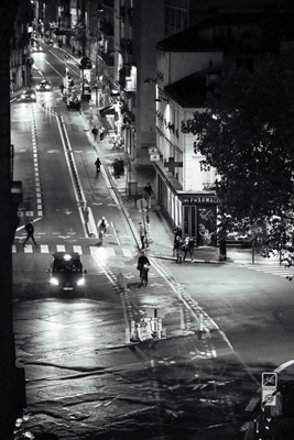 Late hour Paris night streets 