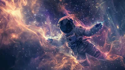 Astronaut vznášející se ve vesmíru
