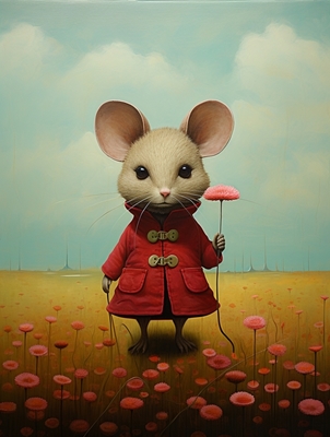 The little mouse and  flower