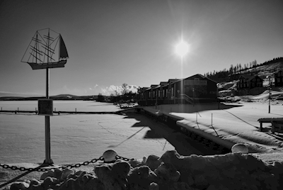 Přístav Örnsköldsvik v zimě