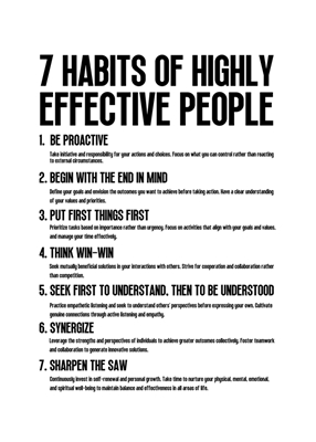 7 Gewohnheiten, die effektiv sind