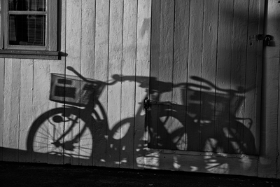Shadow of two bicycles