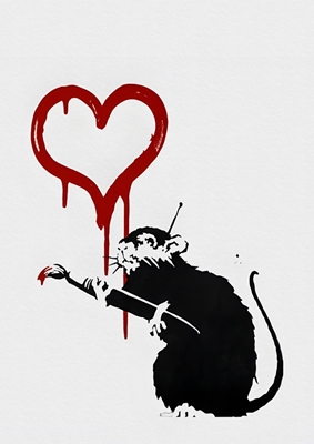 Banksy Liebe Ratte Leinwand