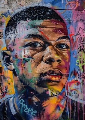 Pop Art Kylian Mbappé Graffiti