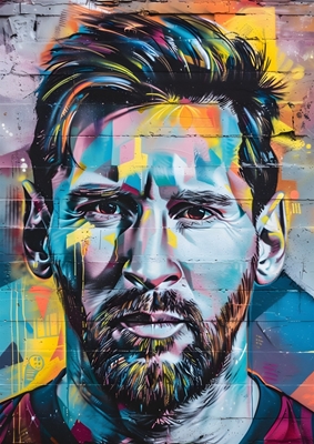 Popkonst Messi Graffiti
