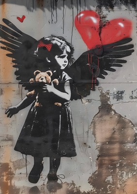 liten jente vinkel Banksy kunst