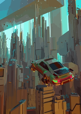 Cyberpunkové město aut