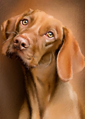 Peinture de chien brun