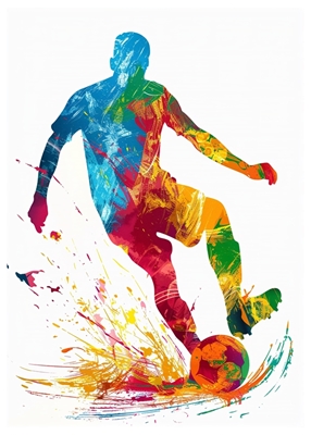 Jugador de fútbol colorido
