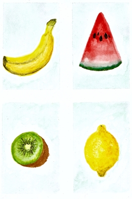 Plátano, melón, kiwi y cidra