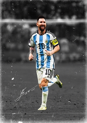 Messi Fotboll Akvarell 