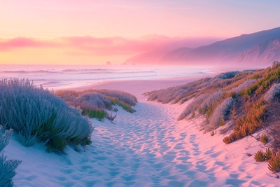 Sentiero di sabbia al tramonto