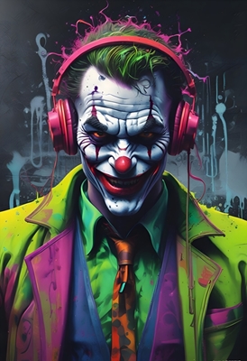 Joker i hodetelefoner