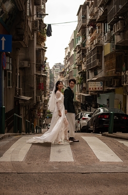 Pareja recién casada en Macao