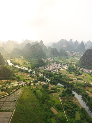 Widok z lotu ptaka na Yangshou w Chinach