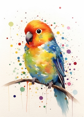 Bird watercolor painting
