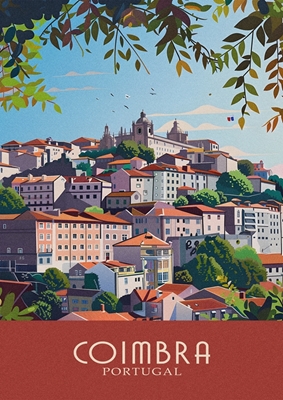 Poster di viaggio della città di Coimbra