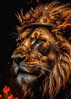 En løve med krone 
