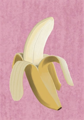 Banan na różowym tle