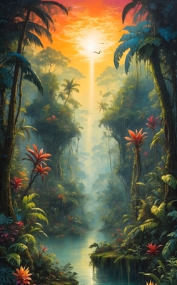 Coucher de soleil dans la jungle 2