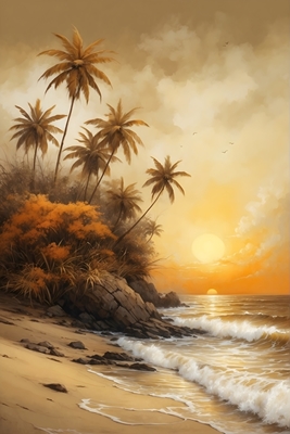 Solnedgang ved havet III