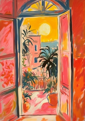 Otevřené okno inspirované Matissem