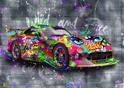 Pop art Graffiti Carro