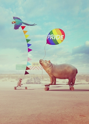 Hipopótamo del orgullo arcoíris