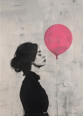 The girl with the pink balloon