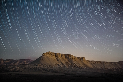 Star Trails Over Desert