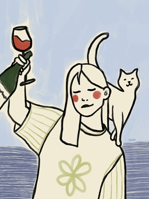 Katzen und Wein - Teil 2 (blå)