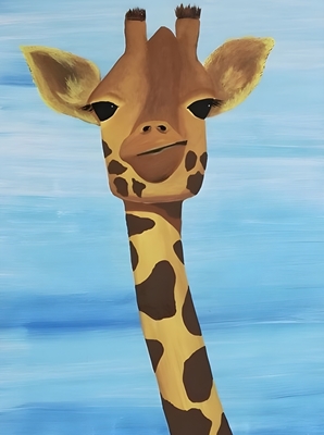 Pintura de jirafa amistosa