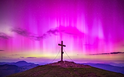 Aurora Borealis at a summit