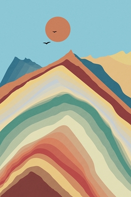 Farverigt bjerglandskab