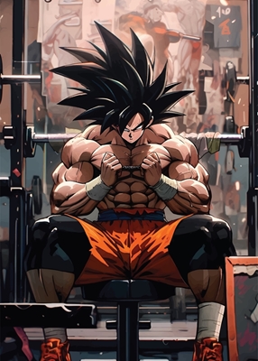 Zoon Goku in de sportschool 