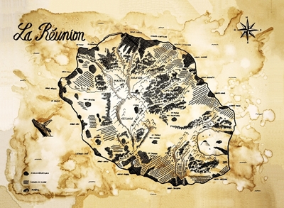 Mappa dell'isola di Reunion
