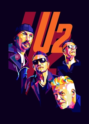 U2 Band Pop Art Style