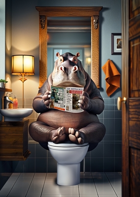 Nijlpaard op het toilet
