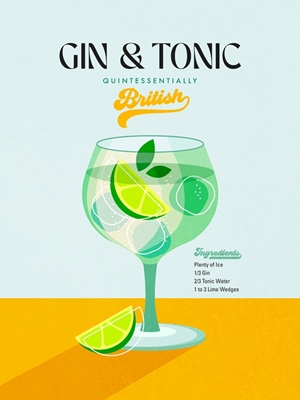 Klasyczny koktajl Gin z tonikiem 