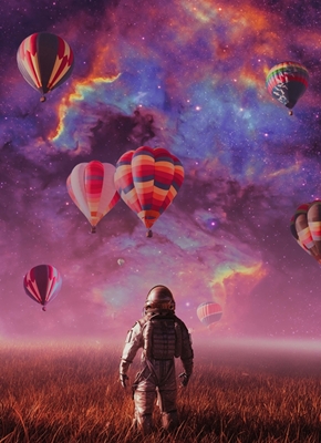 Astronaut bortom himlen