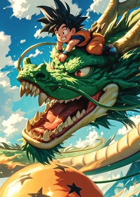 Pieni poika Goku ja lohikäärme