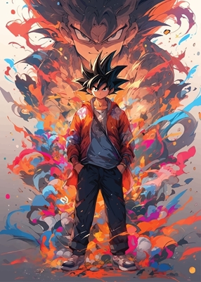 Arte abstrata de Goku