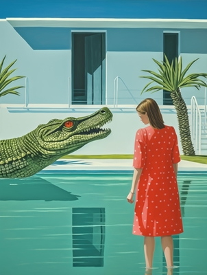 Krokodillen i Hockney Pool 