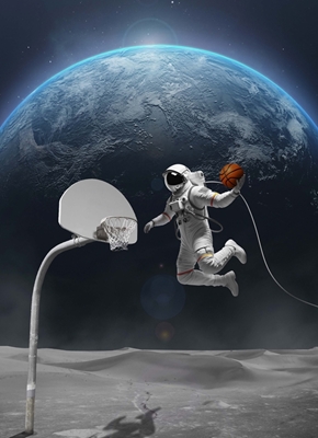 Het spelar basketbal van de astronaut